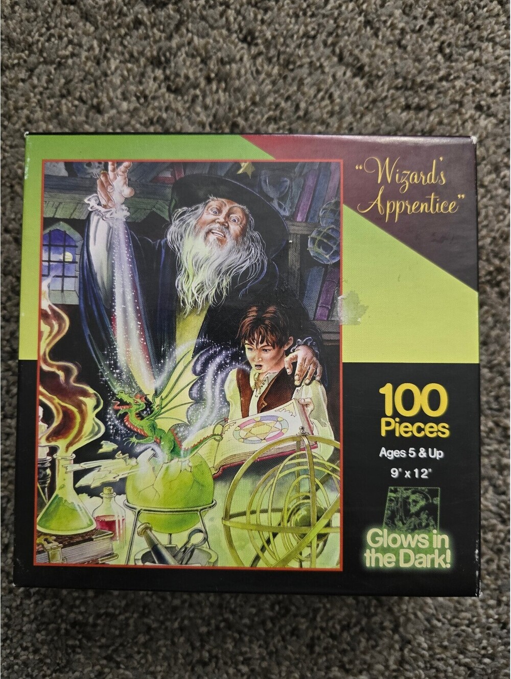 Wizard's Apprentice 100 Piece Glow in the Dark Jigsaw Puzzle Fantasy Complete